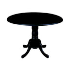 42" Drop Leaf Dining Table with 4 Ladderback Chairs – Solid Hardwood 5-Piece Set