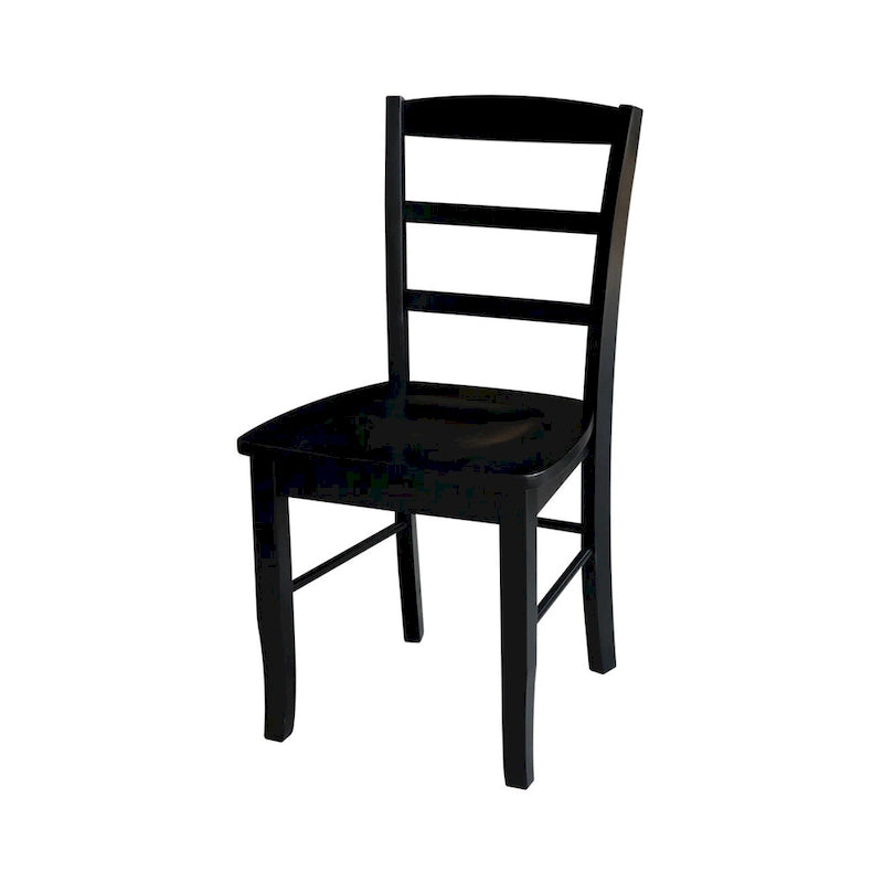 42" Drop Leaf Dining Table with 4 Ladderback Chairs – Solid Hardwood 5-Piece Set