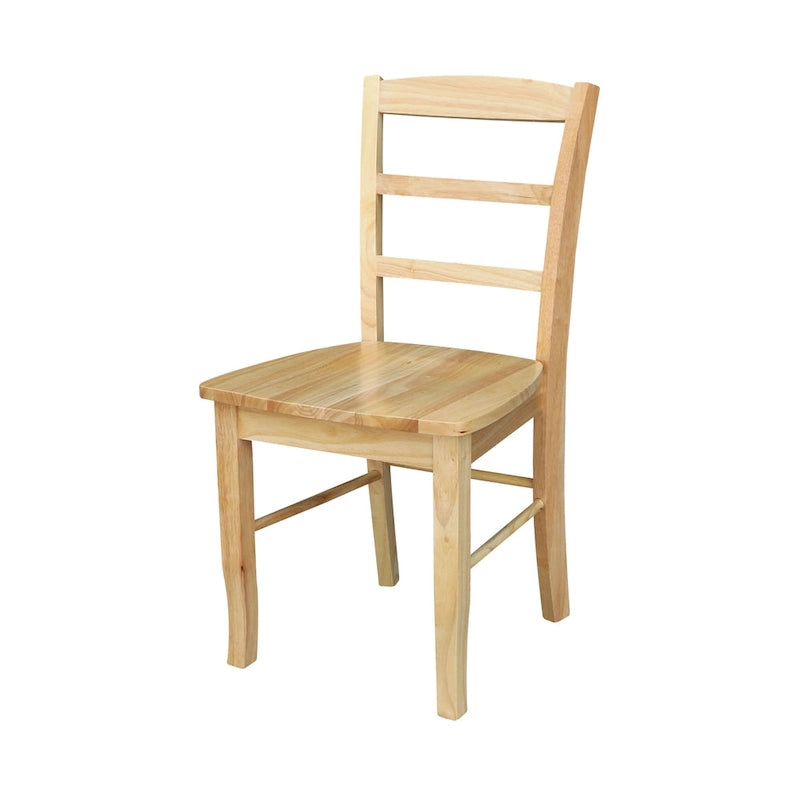 42" Drop Leaf Dining Table with 4 Ladderback Chairs – Solid Hardwood 5-Piece Set