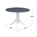 42" Drop Leaf Dining Table with 4 Ladderback Chairs – Solid Hardwood 5-Piece Set