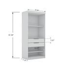 Mulberry 2.0 Modern Sectional Wardrobe Closet – 4 Cubbies, 2 Drawers, Soft-Close