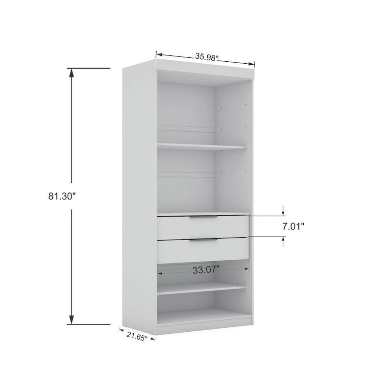 Mulberry 2.0 Modern Sectional Wardrobe Closet – 4 Cubbies, 2 Drawers, Soft-Close