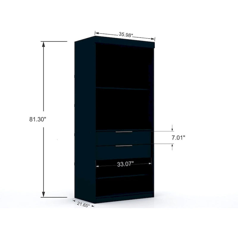 Mulberry 2.0 Modern Sectional Wardrobe Closet – 4 Cubbies, 2 Drawers, Soft-Close