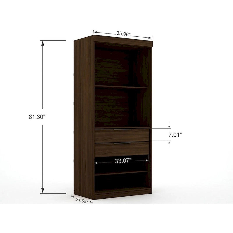 Mulberry 2.0 Modern Sectional Wardrobe Closet – 4 Cubbies, 2 Drawers, Soft-Close