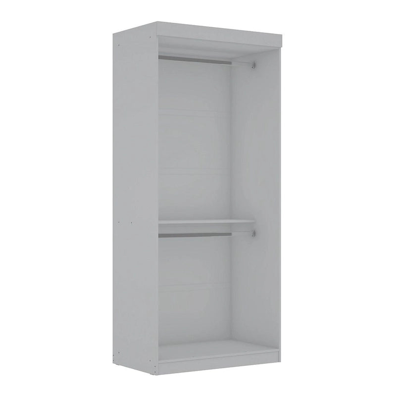 Manhattan Comfort Mulberry 35.9 Open Double Hanging Modern Wardrobe Closet with 2 Hanging Rods