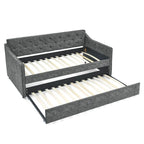 Twin Size Daybed with Twin Size Trundle Upholstered