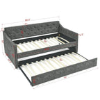 Twin Size Daybed with Twin Size Trundle Upholstered