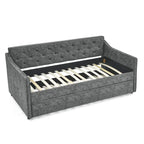 Twin Size Daybed with Twin Size Trundle Upholstered