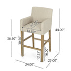 Armga Fabric and Rubberwood 30.5 inch Barstools (Set of 2) by Christopher Knight Home