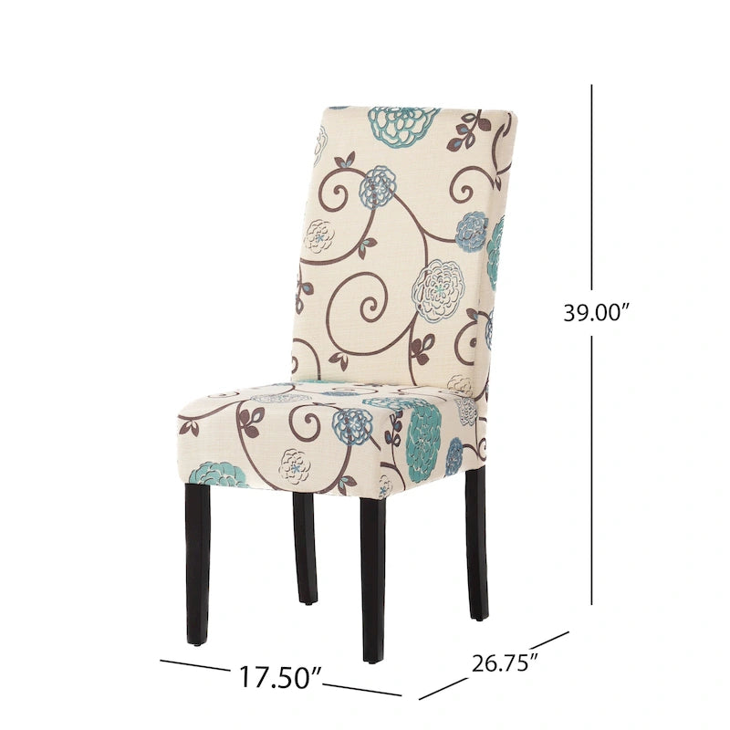 Pertica Patterned Upholstered Dining Chairs (Set of 4) by Christopher Knight Home