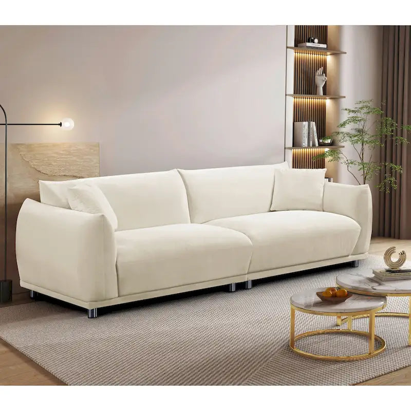 US Pride Furniture 88.2W Metal Legs Velvet Sofa