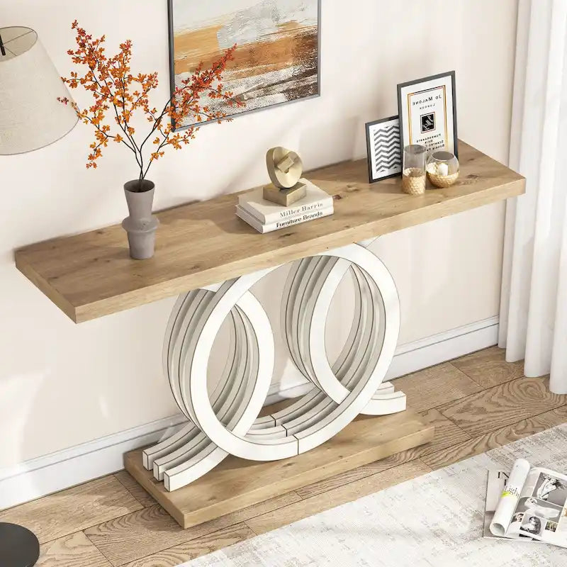 55 inches Console Table with Geometric Base