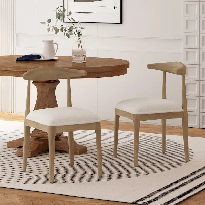 Cortina Fabric and Rubberwood Dining Chairs (Set of 2) by Christopher Knight Home