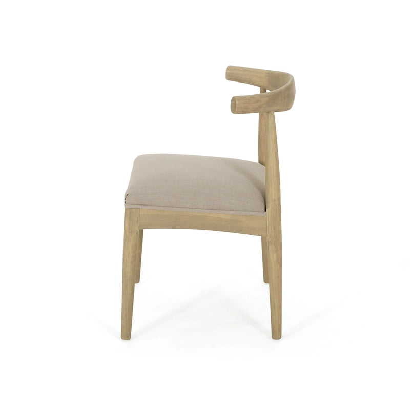 Cortina Fabric and Rubberwood Dining Chairs (Set of 2) by Christopher Knight Home