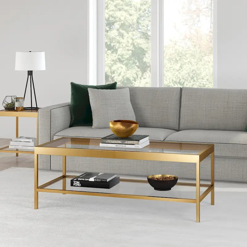 Alexis Metal and Glass Coffee Table