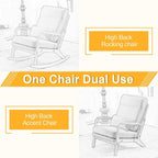 39.37 W High-Back Dual-Use Upholstered Rocking Chair/Accent Chair