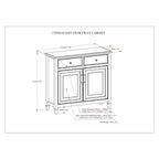 WYNDENHALL Hampshire 40 Wide Solid Wood Traditional Entryway Storage Cabinet - 40w x 15d x 36 h