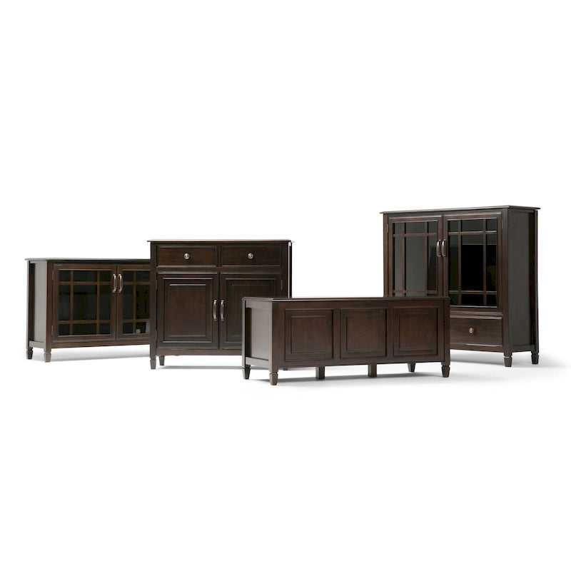 WYNDENHALL Hampshire 40 Wide Solid Wood Traditional Entryway Storage Cabinet - 40w x 15d x 36 h