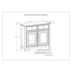 WYNDENHALL Hampshire 40 Wide Solid Wood Traditional Entryway Storage Cabinet - 40w x 15d x 36 h