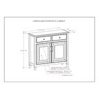 WYNDENHALL Hampshire 40 Wide Solid Wood Traditional Entryway Storage Cabinet - 40w x 15d x 36 h