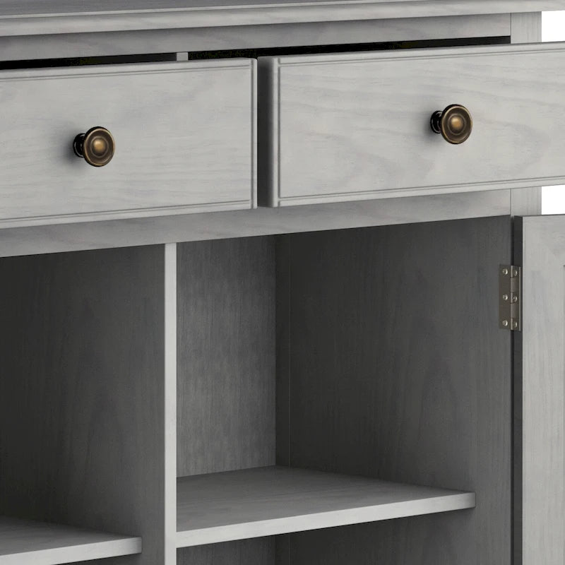 WYNDENHALL Hampshire 40 Wide Solid Wood Traditional Entryway Storage Cabinet - 40w x 15d x 36 h