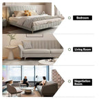 Balvino 81 Wide Transitional Genuine Leather Rolled Arm Sofa with Nailhead Trim and Removable Cushions