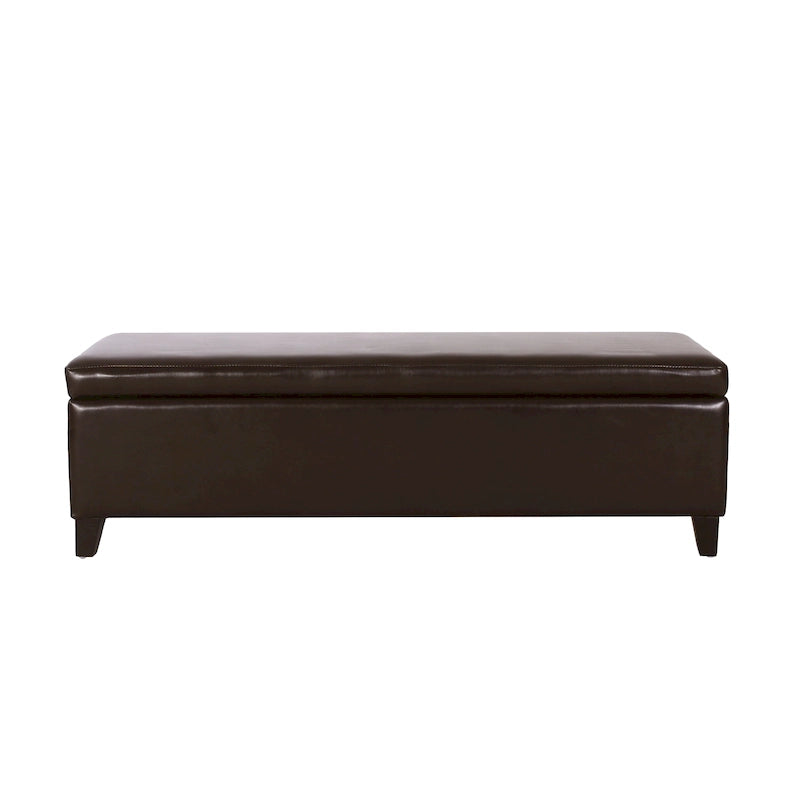 York Bonded Leather Storage Ottoman Bench by Christopher Knight Home
