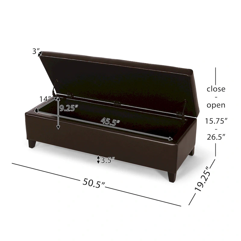 York Bonded Leather Storage Ottoman Bench by Christopher Knight Home