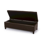 York Bonded Leather Storage Ottoman Bench by Christopher Knight Home