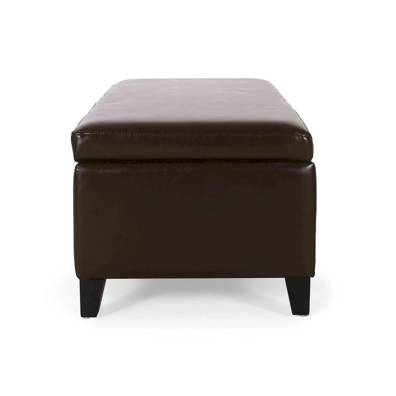 York Bonded Leather Storage Ottoman Bench by Christopher Knight Home