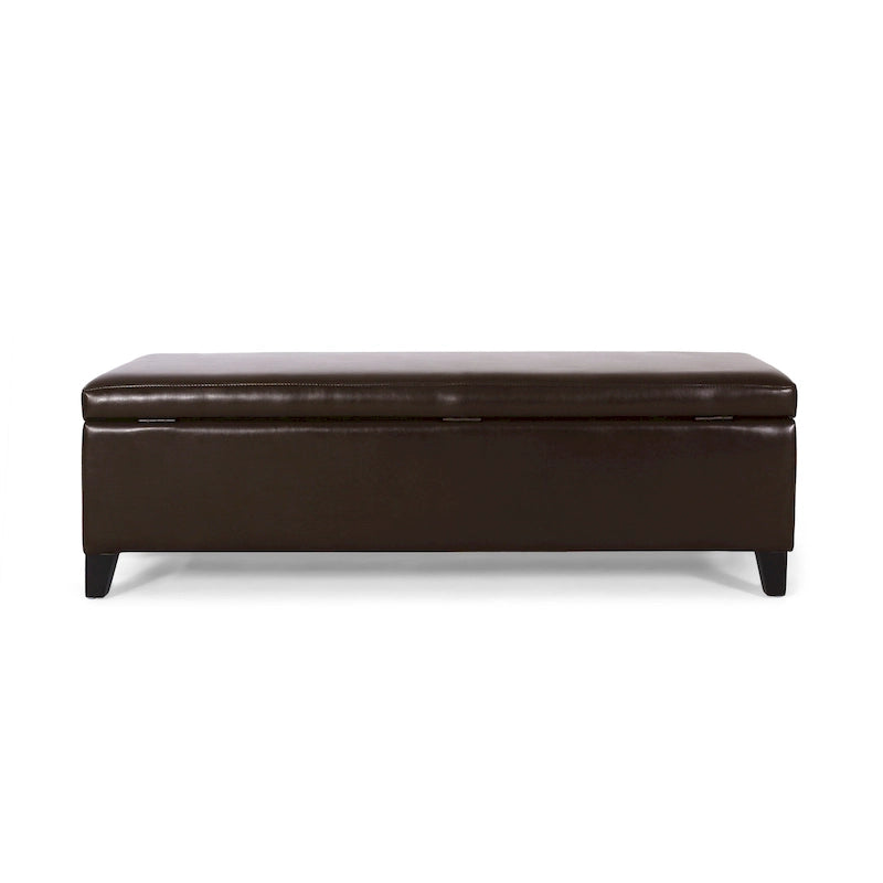 York Bonded Leather Storage Ottoman Bench by Christopher Knight Home