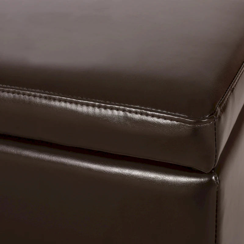 York Bonded Leather Storage Ottoman Bench by Christopher Knight Home