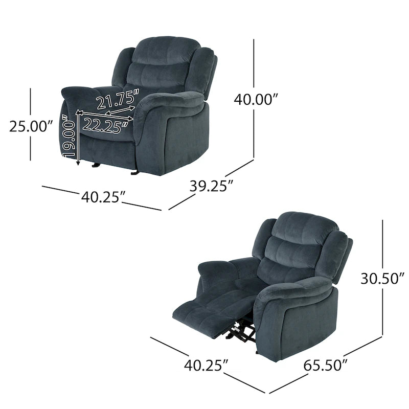 Hawthorne Steel Glider Recliner by Christopher Knight Home