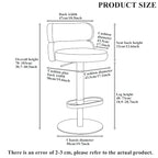 CAROCC Velvet Counter Bar stool with Height Adjustable and Swivel