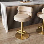 CAROCC Velvet Counter Bar stool with Height Adjustable and Swivel