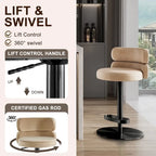 CAROCC Velvet Counter Bar stool with Height Adjustable and Swivel