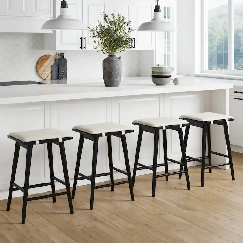Barker Boucle Upholstered Barstool, Backless Counter Height Stool with Cushion