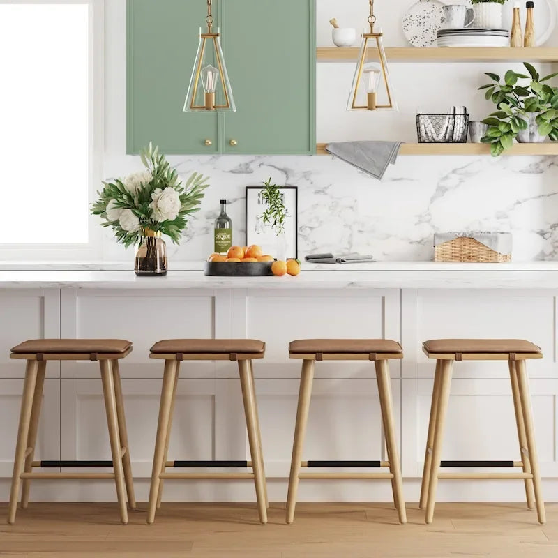 Barker Boucle Upholstered Barstool, Backless Counter Height Stool with Cushion