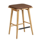 Barker Boucle Upholstered Barstool, Backless Counter Height Stool with Cushion