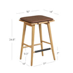 Barker Boucle Upholstered Barstool, Backless Counter Height Stool with Cushion