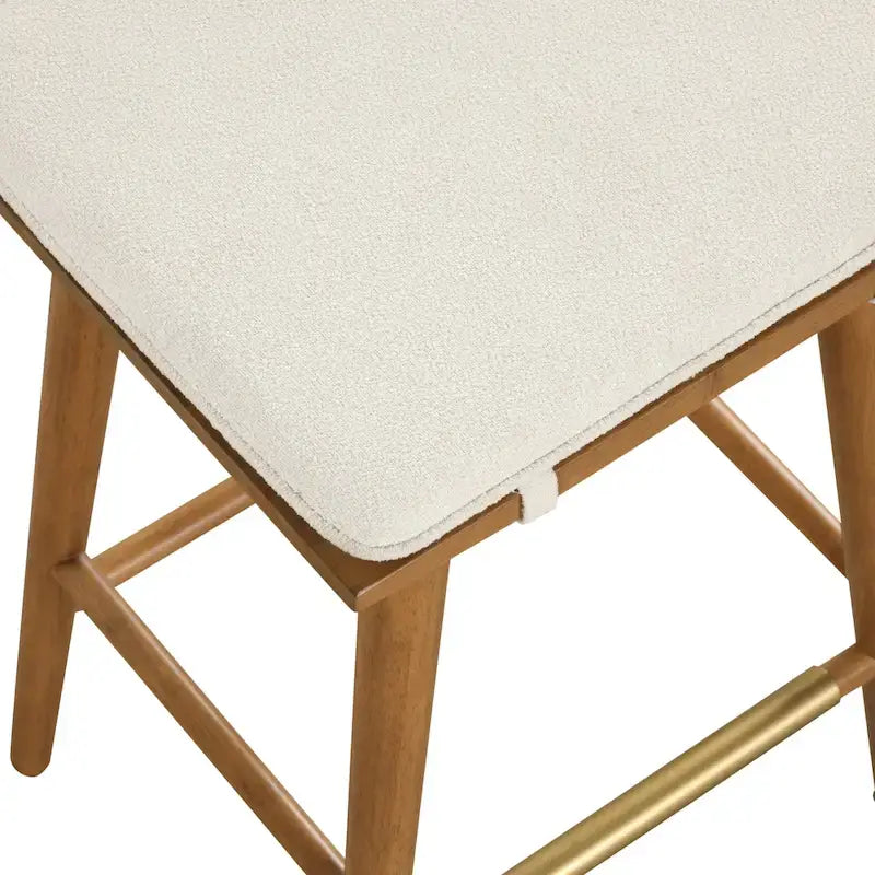 Barker Boucle Upholstered Barstool, Backless Counter Height Stool with Cushion