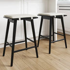 Barker Boucle Upholstered Barstool, Backless Counter Height Stool with Cushion