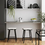Barker Boucle Upholstered Barstool, Backless Counter Height Stool with Cushion
