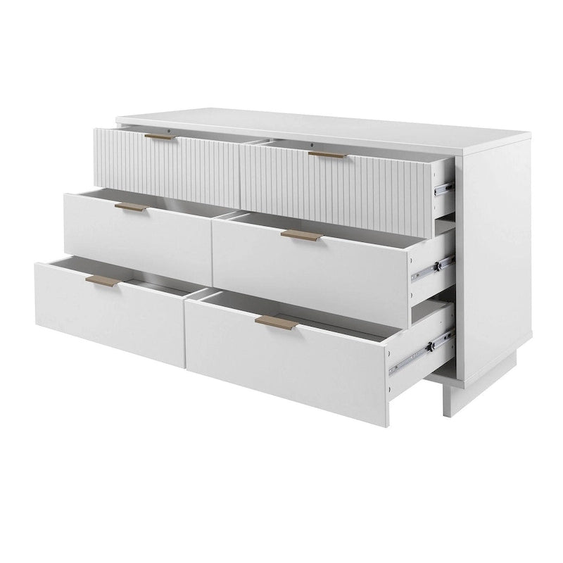 Manhattan Comfort Granville 55.07 Modern Double Wide 6 Drawer Dresser