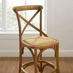 Delilah Rustic Cross Back Counter Stool