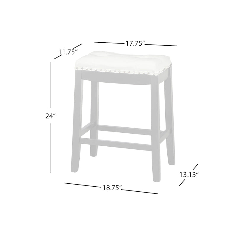 Simple Living Lonnie 24-inch Padded Counter Height Saddle Stools (Set of 2)