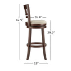 Lyla Swivel 29-inch Brown High Back Bar Height Barstool by iNSPIRE Q Classic