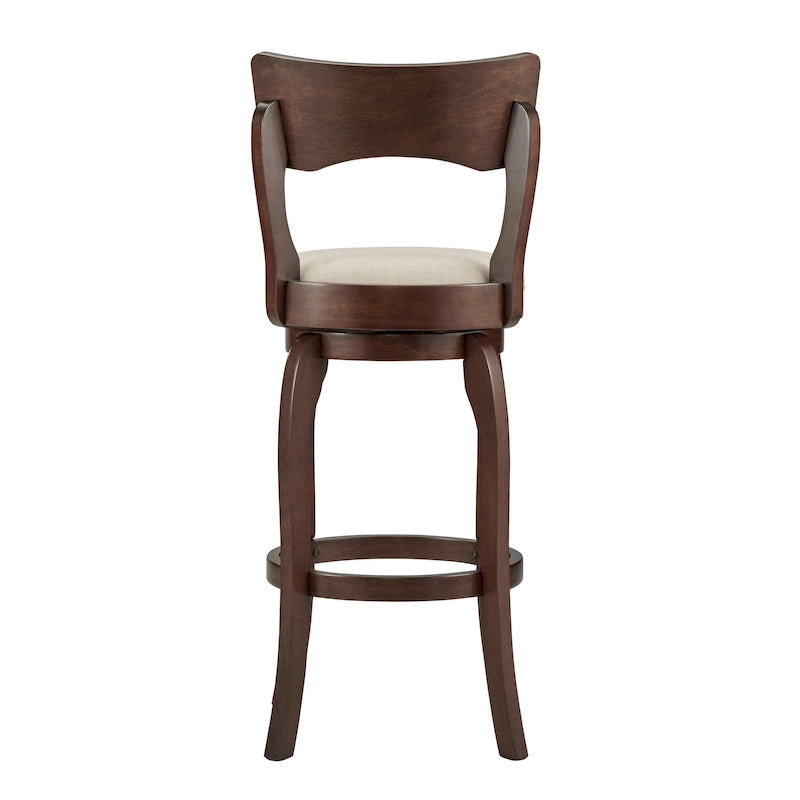 Lyla Swivel 29-inch Brown High Back Bar Height Barstool by iNSPIRE Q Classic