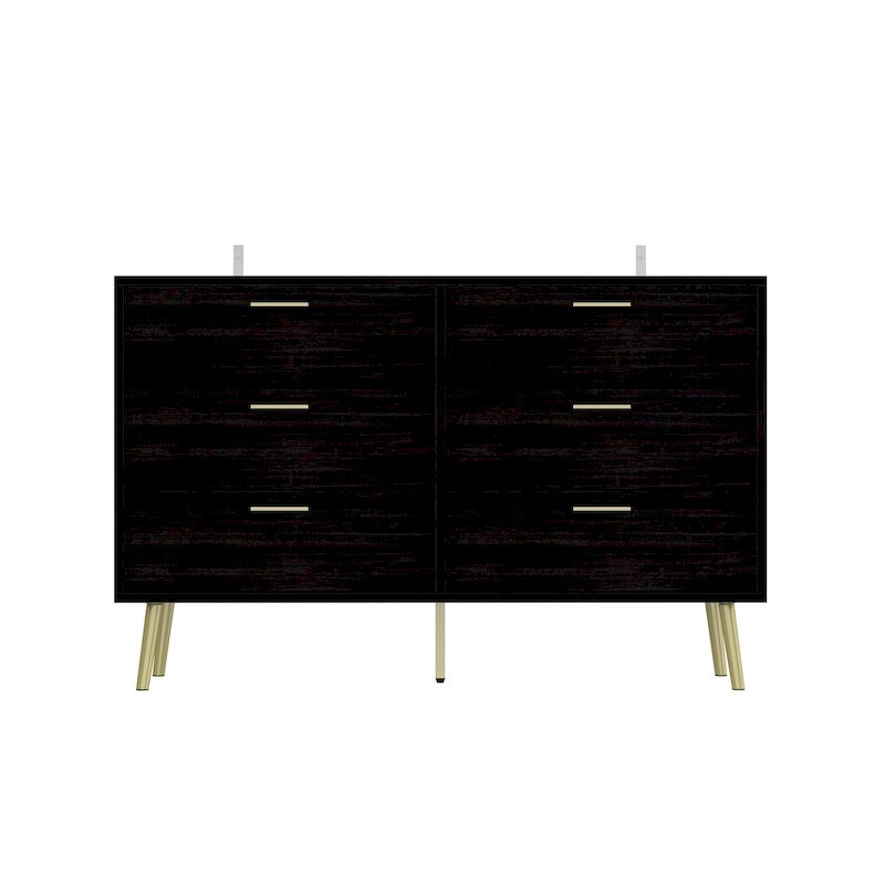 FUFU&GAGA Modern Double 6-Drawer Dresser Chest Of Drawers Cabinet