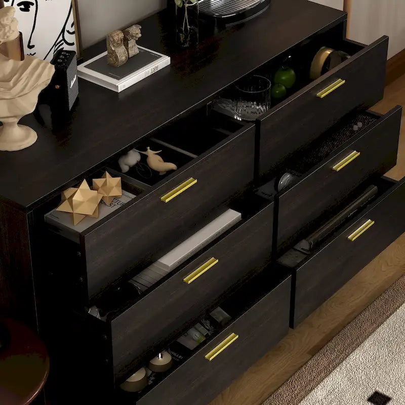 FUFU&GAGA Modern Double 6-Drawer Dresser Chest Of Drawers Cabinet